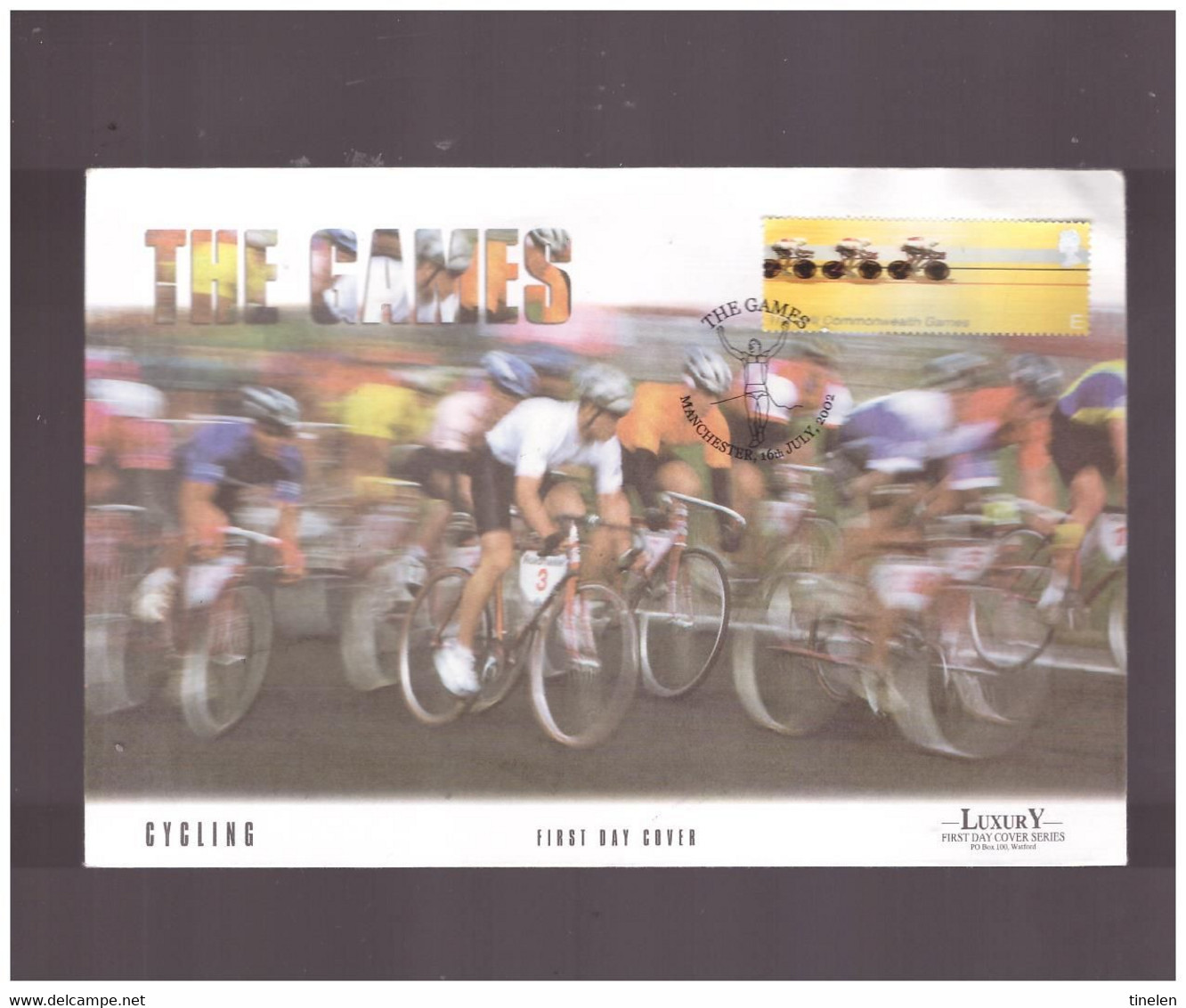 INGHILTERRA -'E' 2002 C/W CYCLING FIRST DAY COVER - 2001-10 Ediciones Decimales