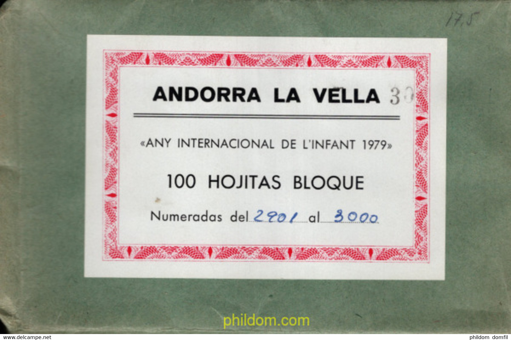 695371 MNH ANDORRA. Vegueria 1979 AÑO INTERNACIONAL DEL NIÑO - Vicariato Episcopale