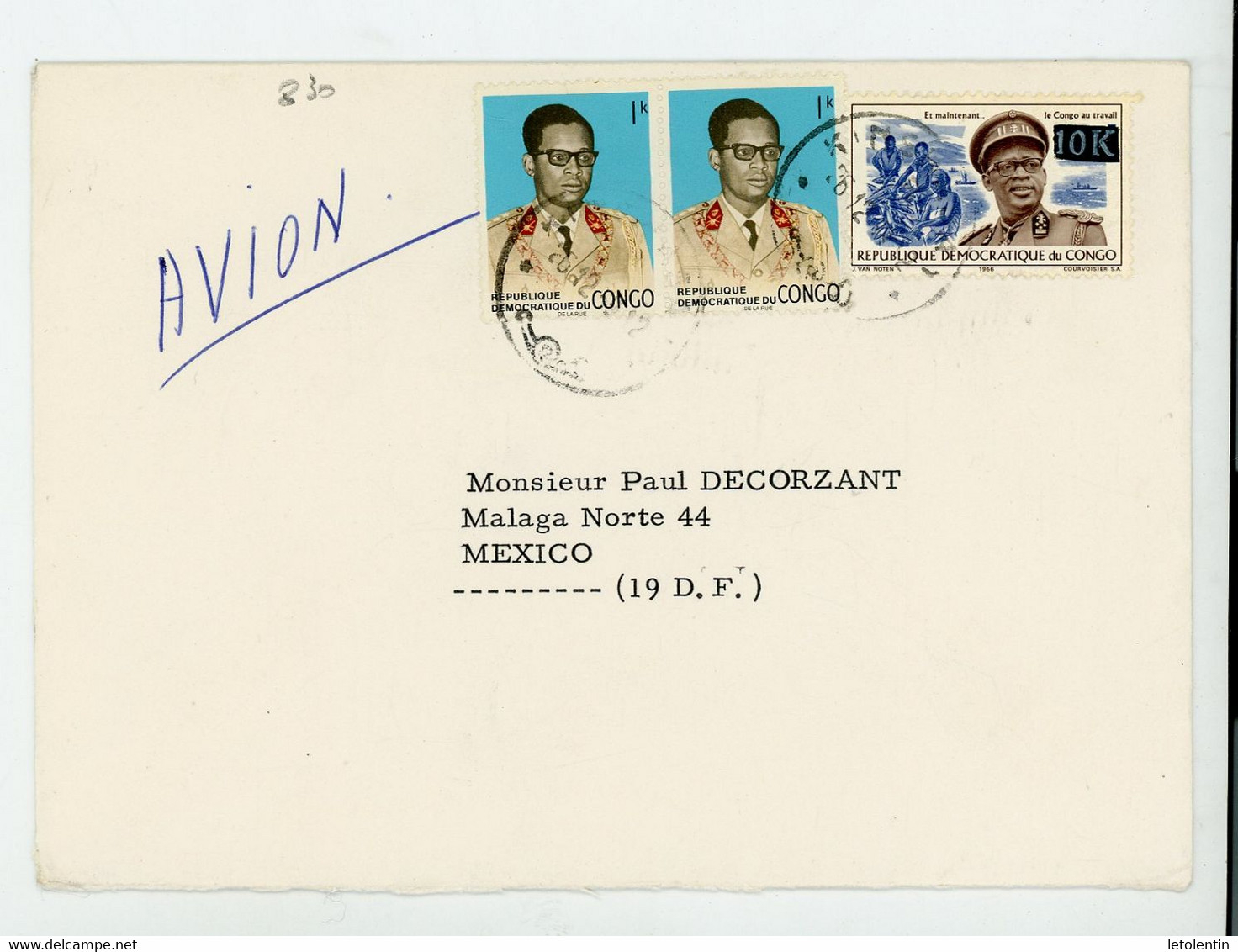 CONGO - N°Yt 698+621 SUR ENVELOPPE POUR LE MEXIQUE Obli. 1969 - Brieven En Documenten