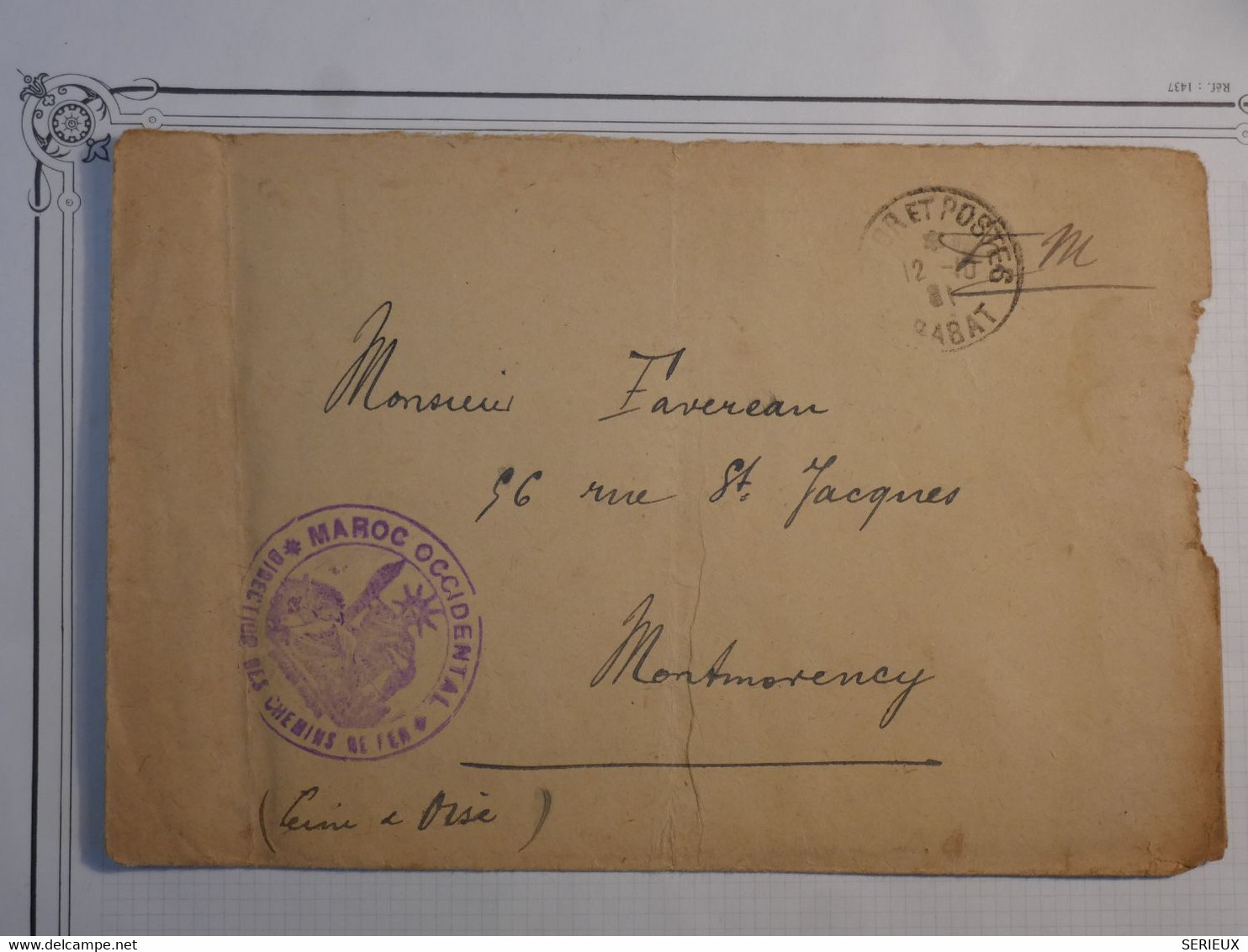 BN11 MAROC OCC.  BELLE LETTRE  FM 1931 RABAT A  MONMORENCY FRANCE + +  AFFRANC.INTERESSANT+++ - Lettres & Documents