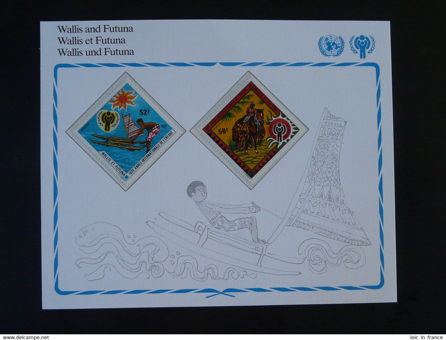Feuillet Année Internationale De L'enfant Year Of Child Timbres Neufs MNH Stamps Wallis Et Futuna 1979 - Covers & Documents