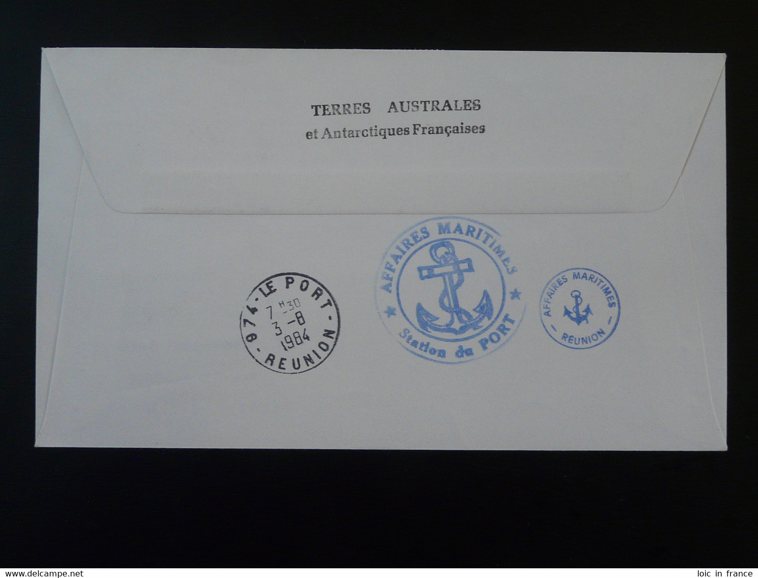 Lettre Cover Gorfou Sauteur + Phoque Postée à Bord Du Patrouilleur Albatros Réunion + TAAF 1984 - Fauna Antartica