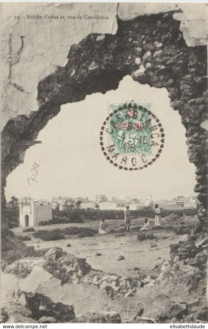 MAROC - 1908 - CP De CASABLANCA (BUREAU FRANCAIS) ! => AVEYRON - Lettres & Documents