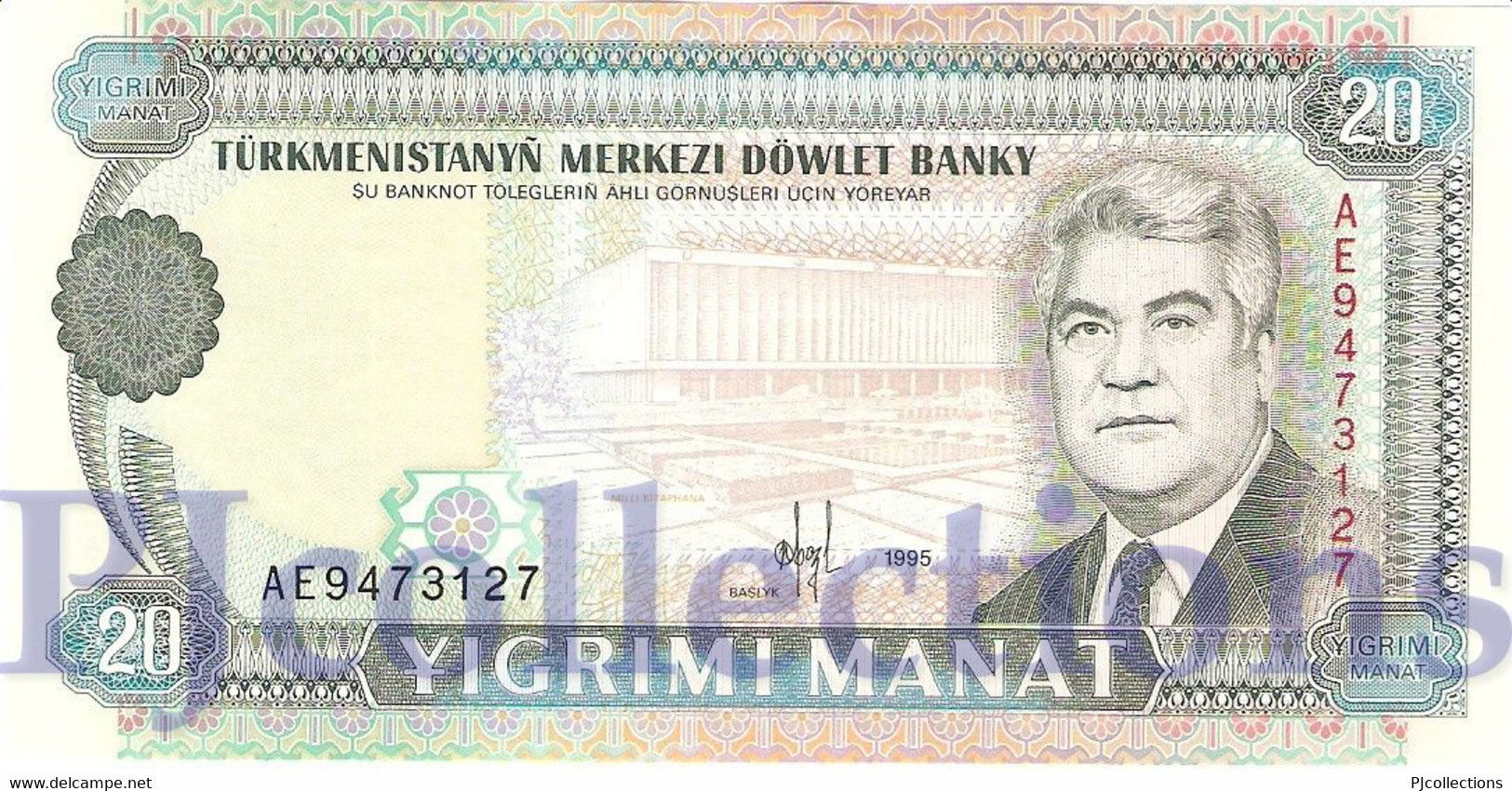 TURKMENISTAN 20 MANAT 1995 PICK 4b UNC - Turkménistan