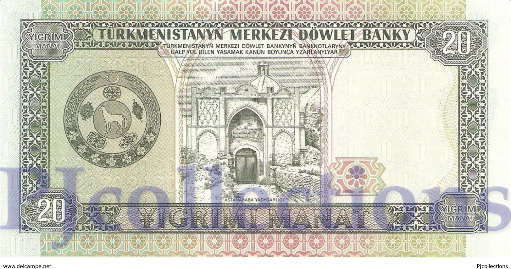 TURKMENISTAN 20 MANAT 1995 PICK 4b UNC - Turkménistan