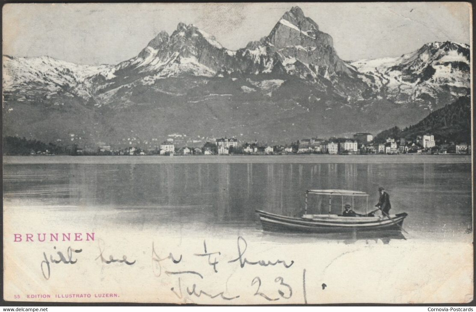 Brunnen, Schwyz, 1902 - Illustrato Luzern AK - Ingenbohl