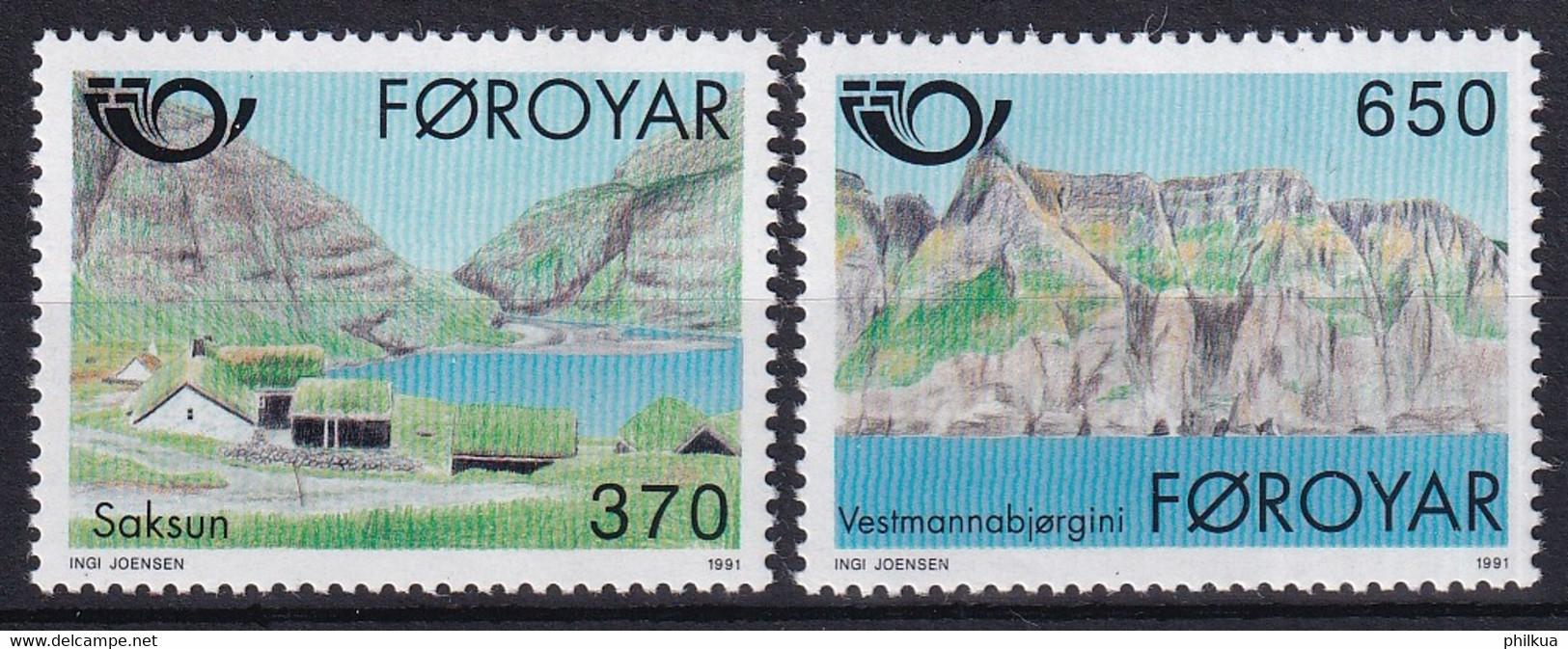 MiNr. 219 - 220 Dänemark Färöer1991, 3. Juni. NORDEN: Tourismus - Postfrisch/**/MNH - Färöer Inseln