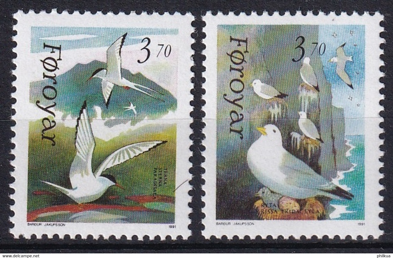 MiNr. 221 - 222 Dänemark Färöer1991, 3. Juni. Seevögel - Postfrisch/**/MNH - Färöer Inseln