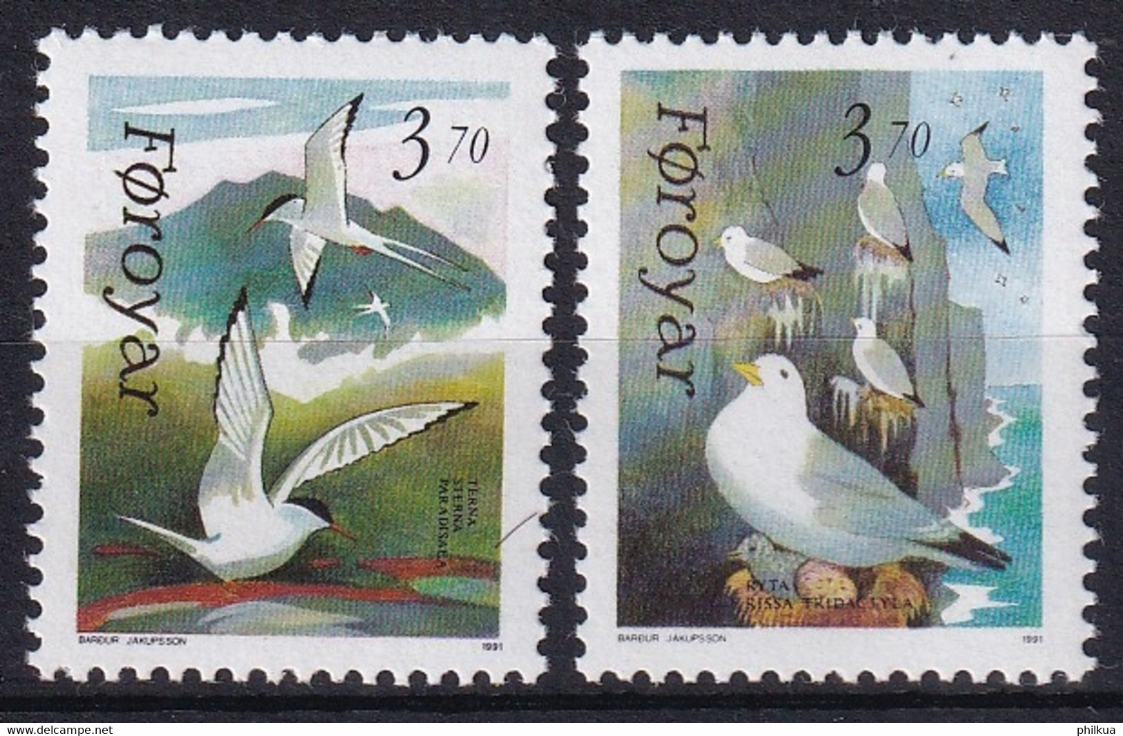 MiNr. 221 - 222 Dänemark Färöer1991, 3. Juni. Seevögel - Postfrisch/**/MNH - Féroé (Iles)