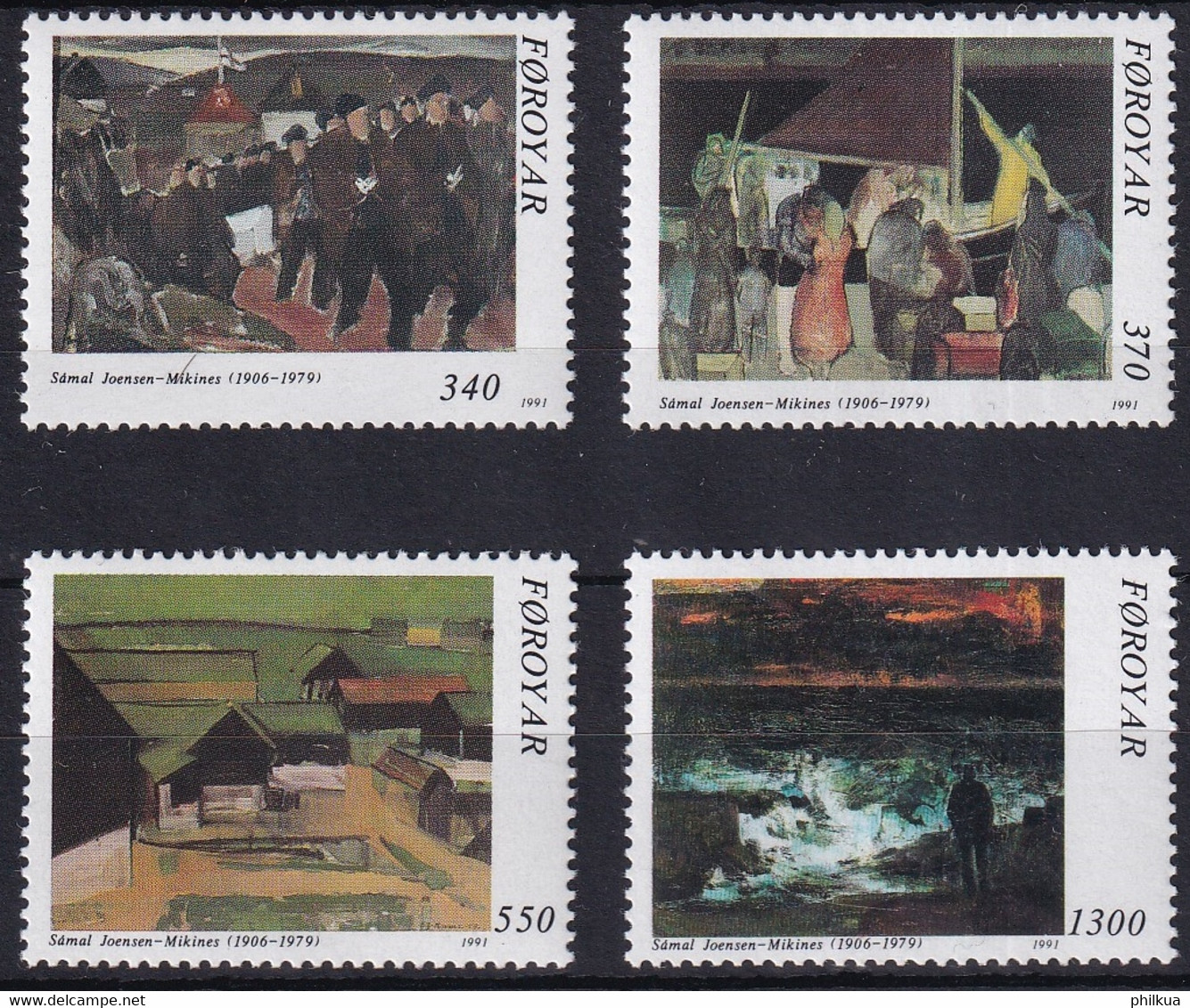 MiNr. 223 - 226 Dänemark Färöer1991, 7. Okt. 85. Geburtstag Von Sámal Joensen-Mikines - Postfrisch/**/MNH - Féroé (Iles)