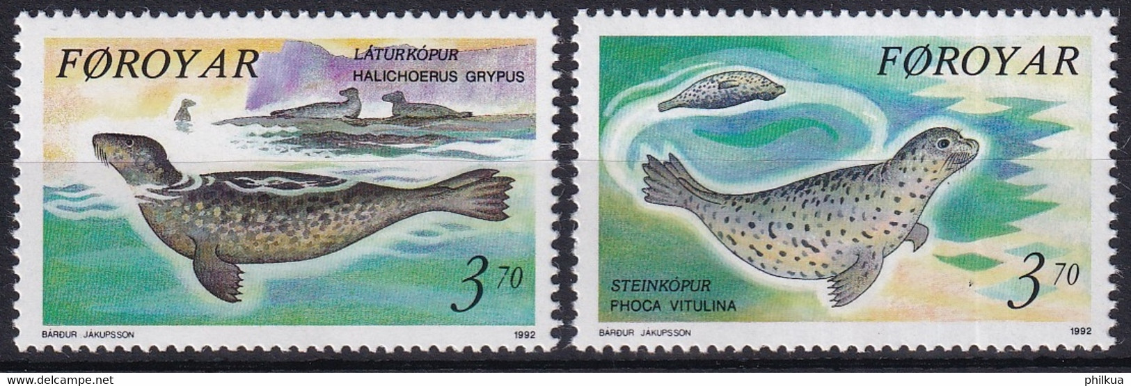 MiNr. 235 - 236 Dänemark Färöer 1992, 9. Juni. Seehunde Postfrisch/**/MNH - Féroé (Iles)