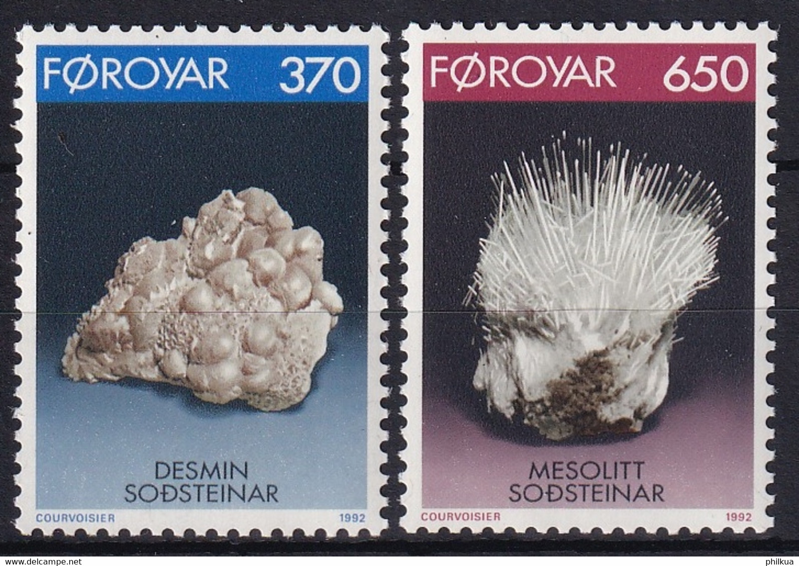 MiNr. 237 - 238 Dänemark Färöer 1992, 9. Juni. Mineralien Postfrisch/**/MNH - Färöer Inseln