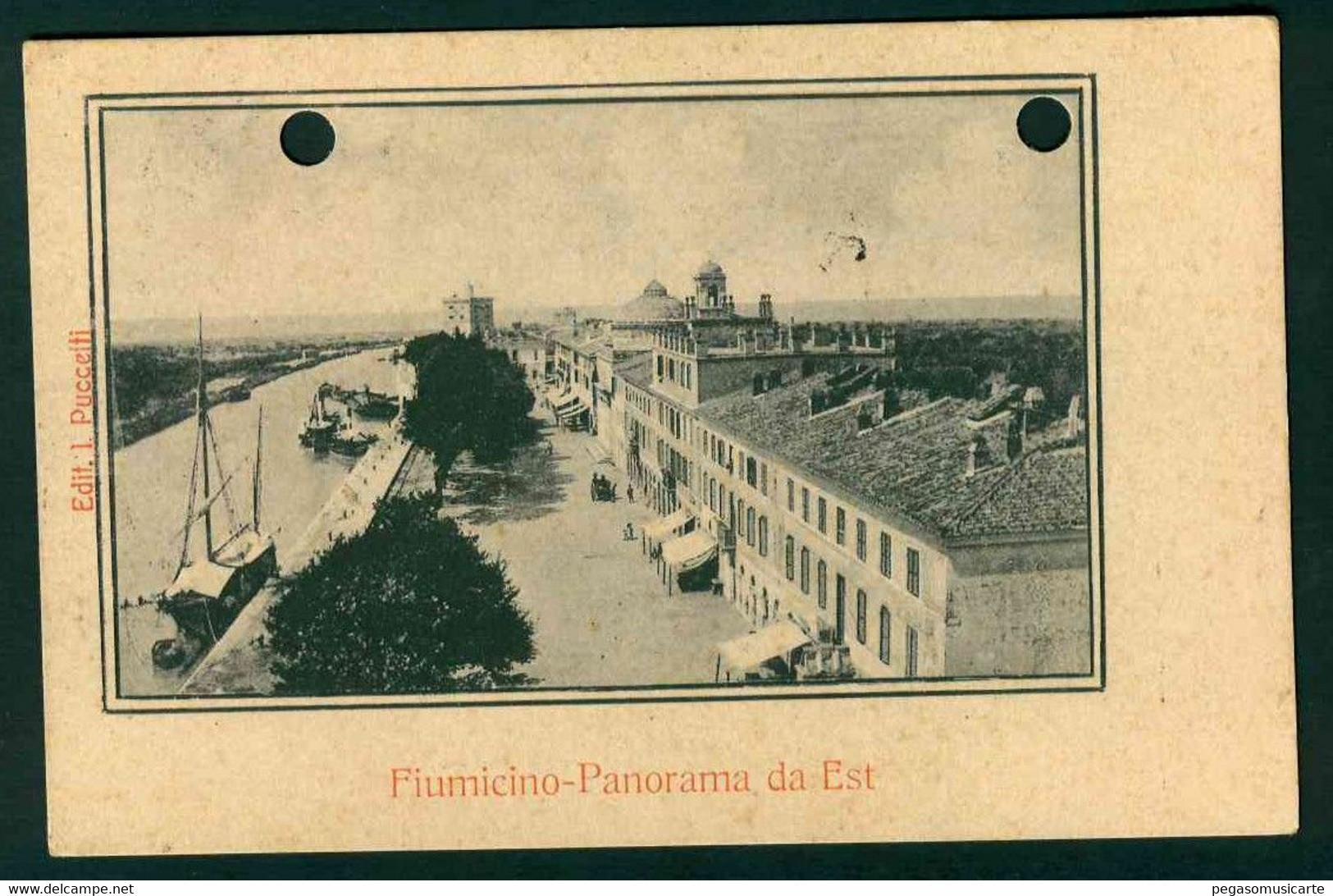 G079 - FIUMICINO - ROMA PANORAMA DA EST 1907 - NB FORI SULLA CARTOLINA - Fiumicino