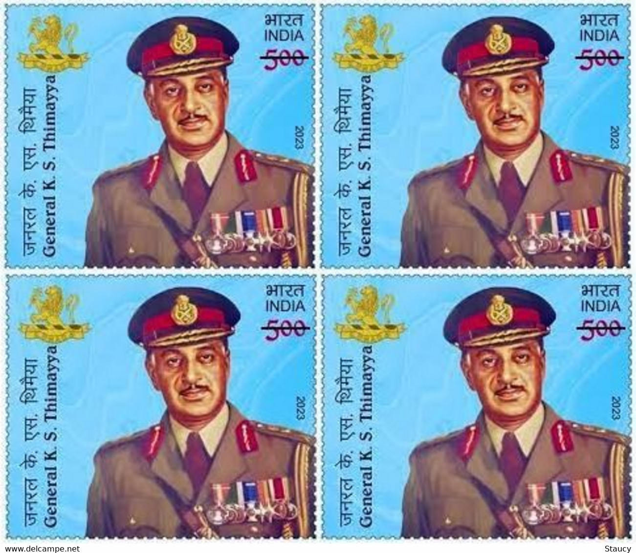 India 2023 'General K S Thimayya' Block Of 4 MNH As Per Scan - Other & Unclassified