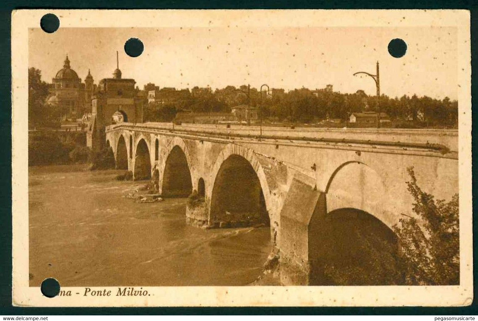 G081 - ROMA PONTE MILVIO 1920 CIRCA - NB FORI SULLA CARTOLINA - Brücken