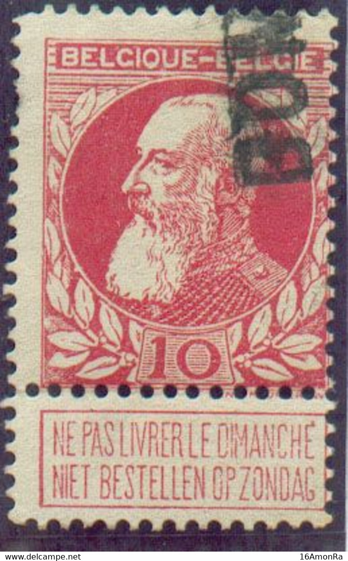 N°74 - 10 Centimes Rouge Annulé Par La Griffe De BOMAL - 20714 - 1905 Grosse Barbe