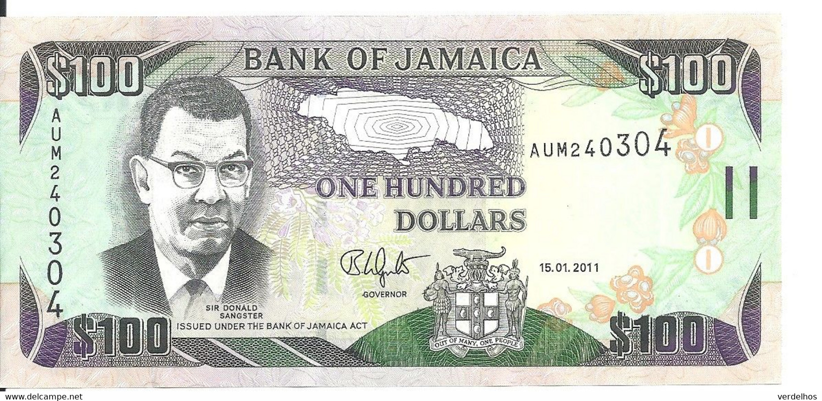 JAMAIQUE 100 DOLLARS 2011 AUNC P 84 F - Jamaique