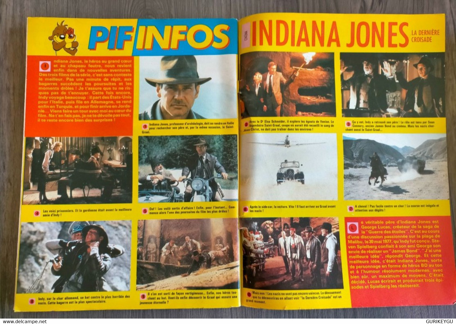 PIF GADGET N° 1073   Avec 2 Posters Spécial INDIANA JONES Et La Derniere Croisade 1989 - Pif & Hercule