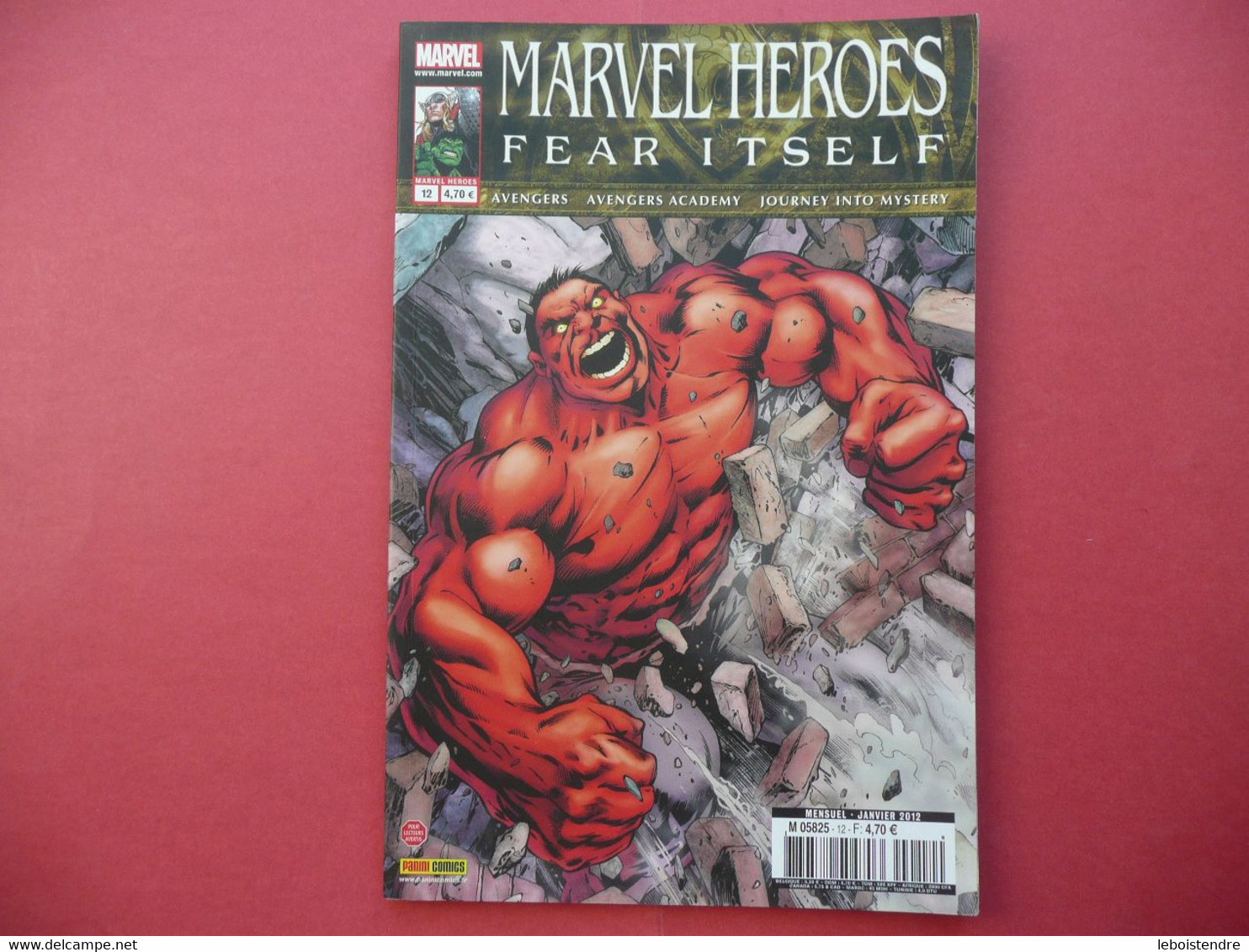 MARVEL HEROES V3 N 12 JANVIER 2012 FEAR ITSELF AVENGERS ACADEMY JOURNEY INTO MYSTERY  MARVEL COMICS PANINI FRANCE - Marvel France