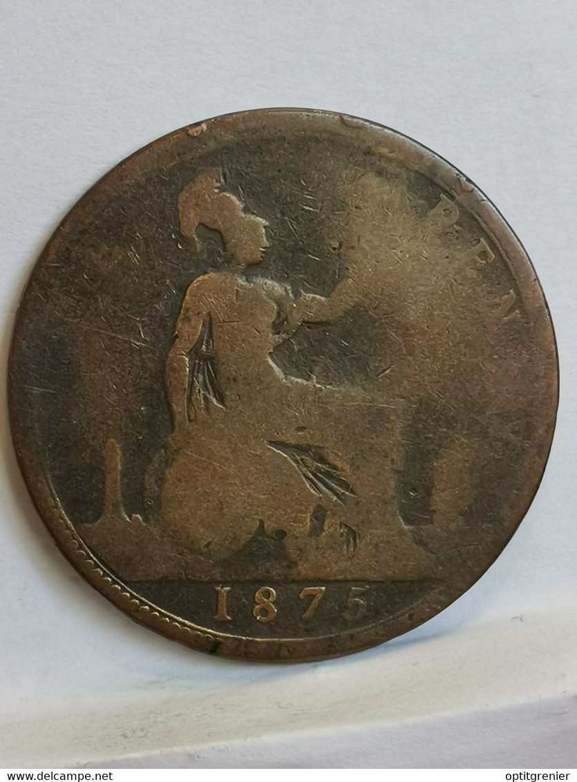 1 PENNY 1875 VICTORIA 2ème TYPE GRANDE BRETAGNE / GREAT BRITAIN - D. 1 Penny