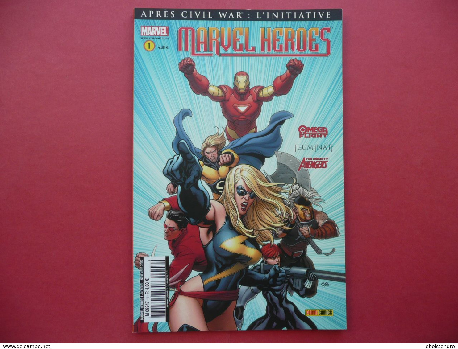 MARVEL HEROES N 1 NOVEMBRE 2007 APRES CIVIL WAR L INITIATIVE MEGA FLIGHT ILLUMINATI AVENGERS MARVEL COMICS PANINI FRANCE - Marvel France