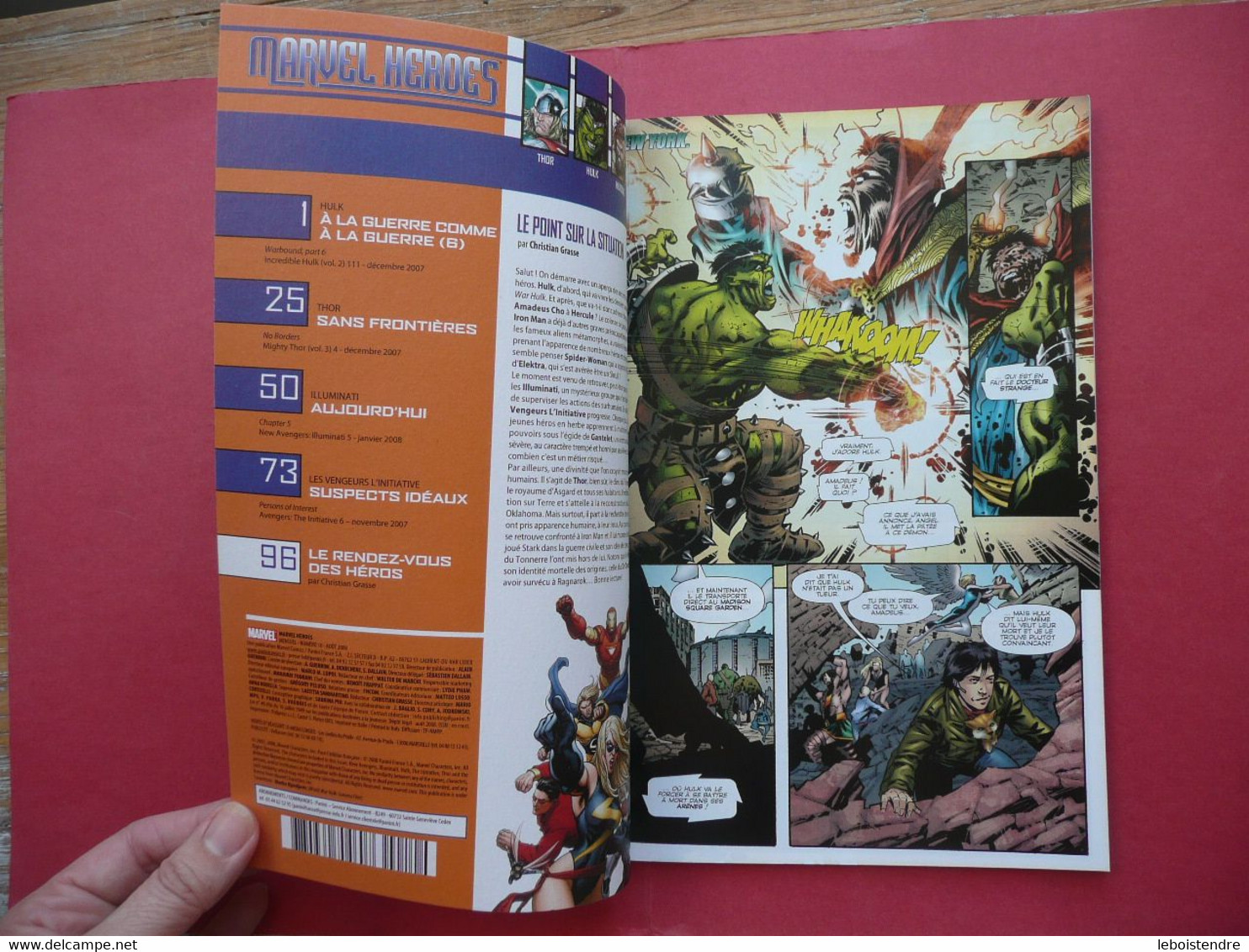 MARVEL HEROES N 10 AOUT 2008 WORLD WAR HULK THOR ILLUMINATI AVENGERS THE INITIATIVE MARVEL COMICS PANINI FRANCE - Marvel France