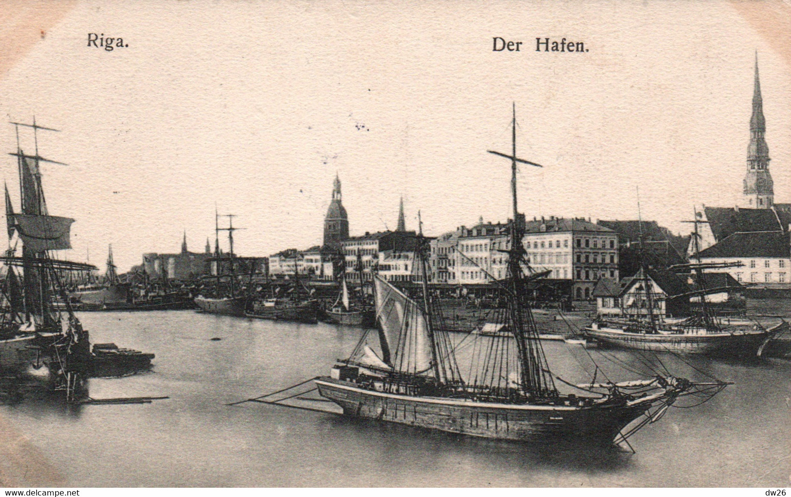 Lettonie - Riga - Der Hafen, Bateaux Dans Le Port - Karl Voegels 1917 - Letonia