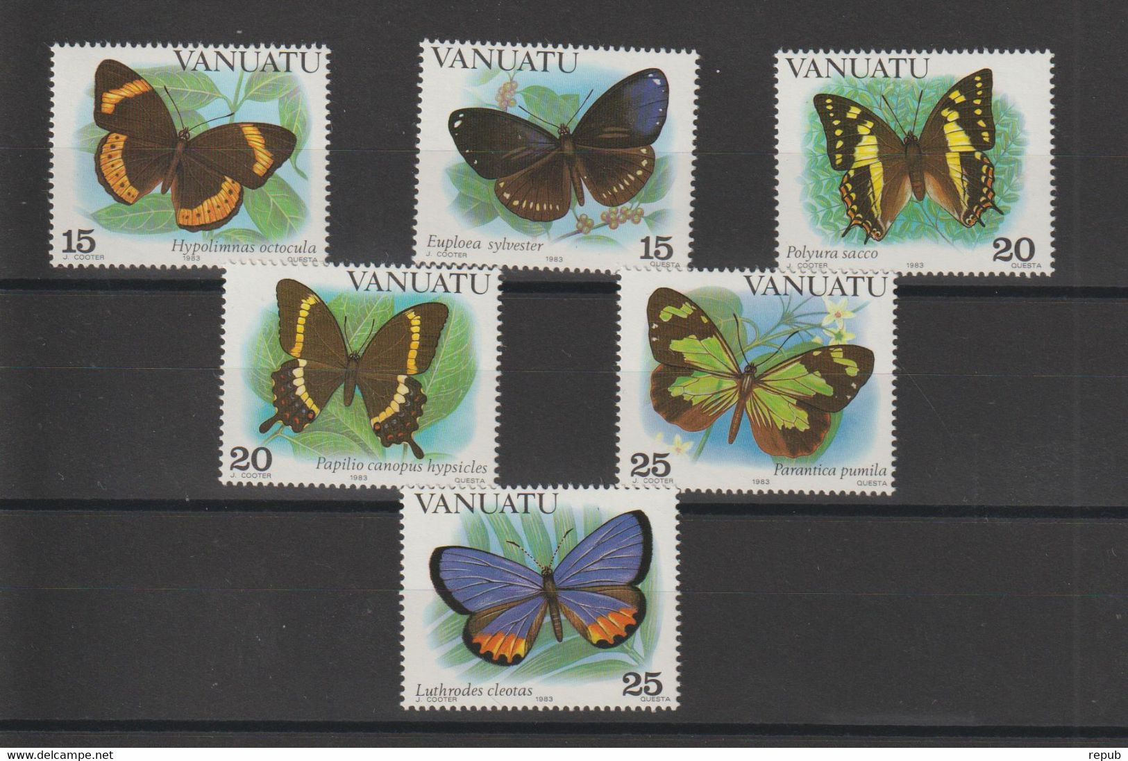 Vanuatu 1983 Papillons 666-671, 6 Val ** MNH - Vanuatu (1980-...)