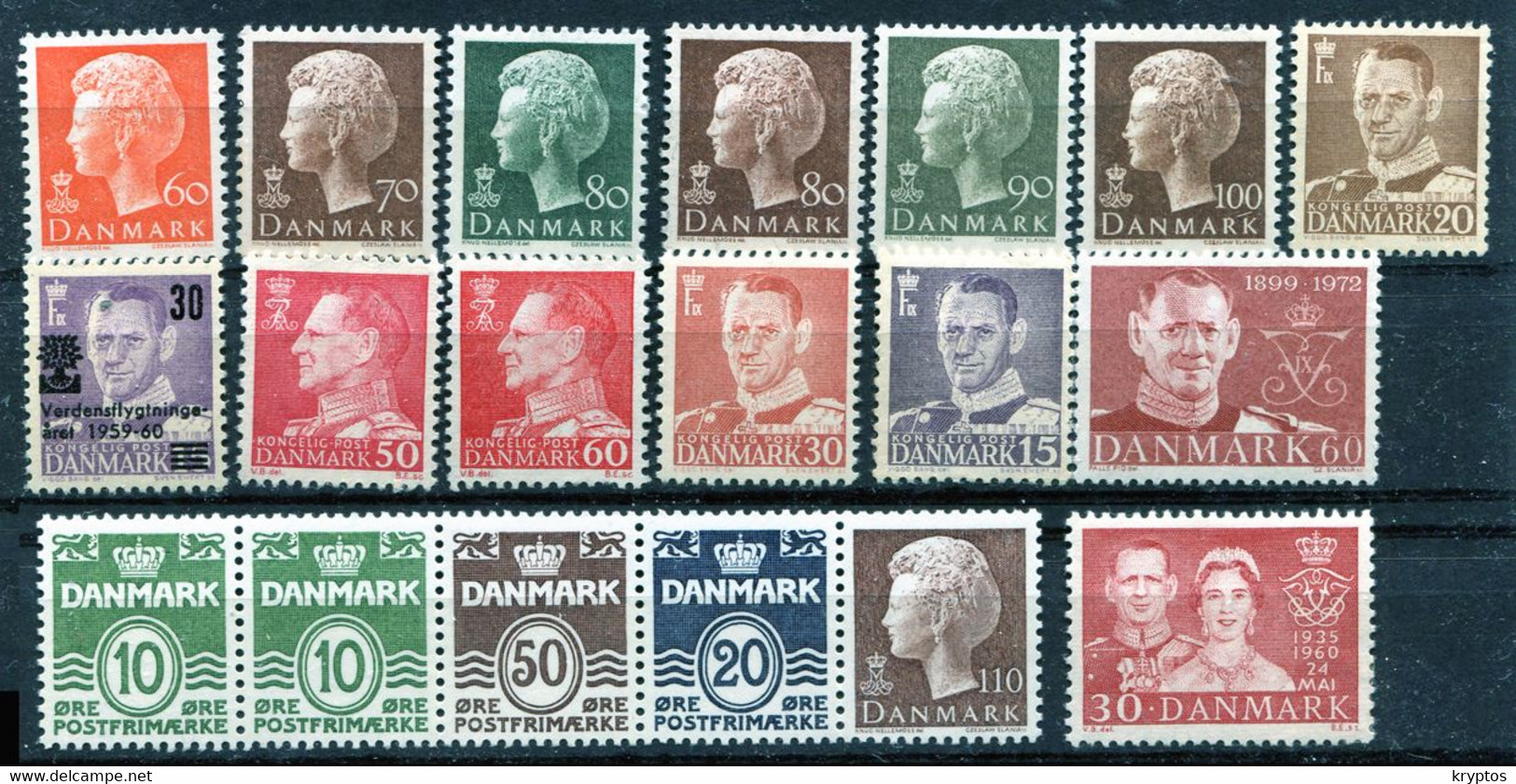 Denmark. 19 MINT Stamps "King & Queen" - Collezioni