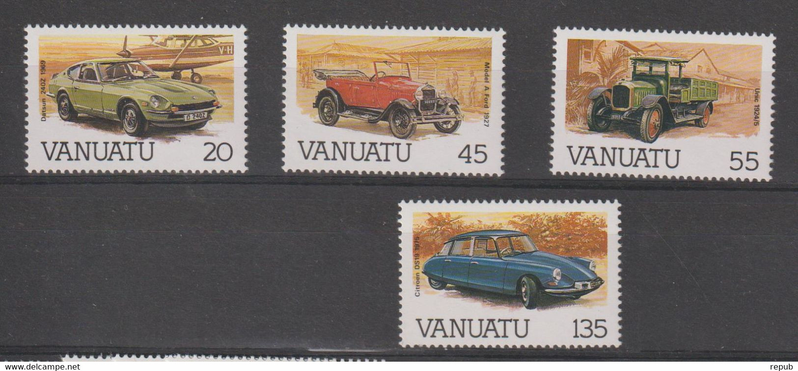 Vanuatu 1987 Automobiles 755-58, 4 Val ** MNH - Vanuatu (1980-...)