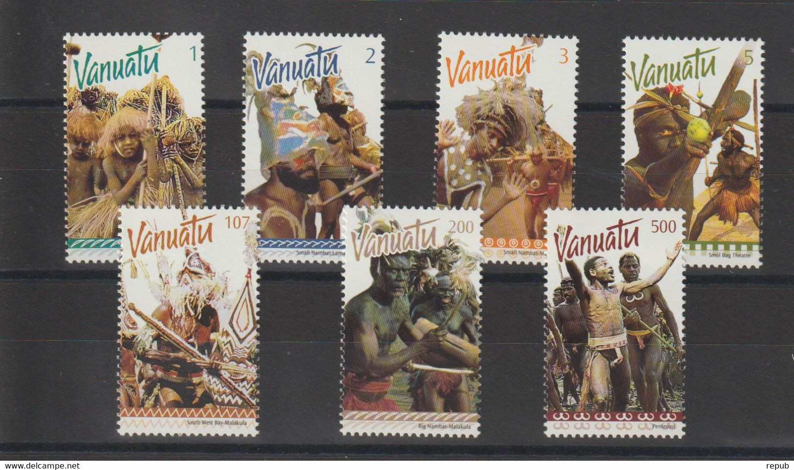 Vanuatu 1999 Série Courante Danses 1073-79, 7 Val ** MNH - Vanuatu (1980-...)