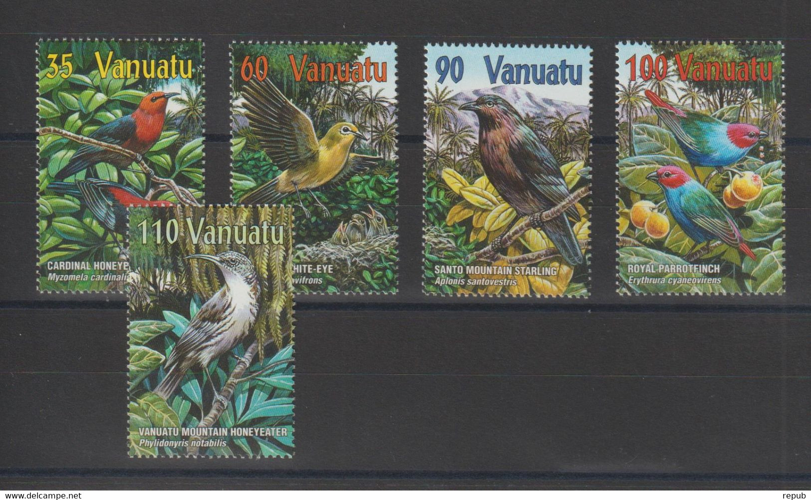 Vanuatu 2001 Oiseaux 1101-5, 5 Val ** MNH - Vanuatu (1980-...)