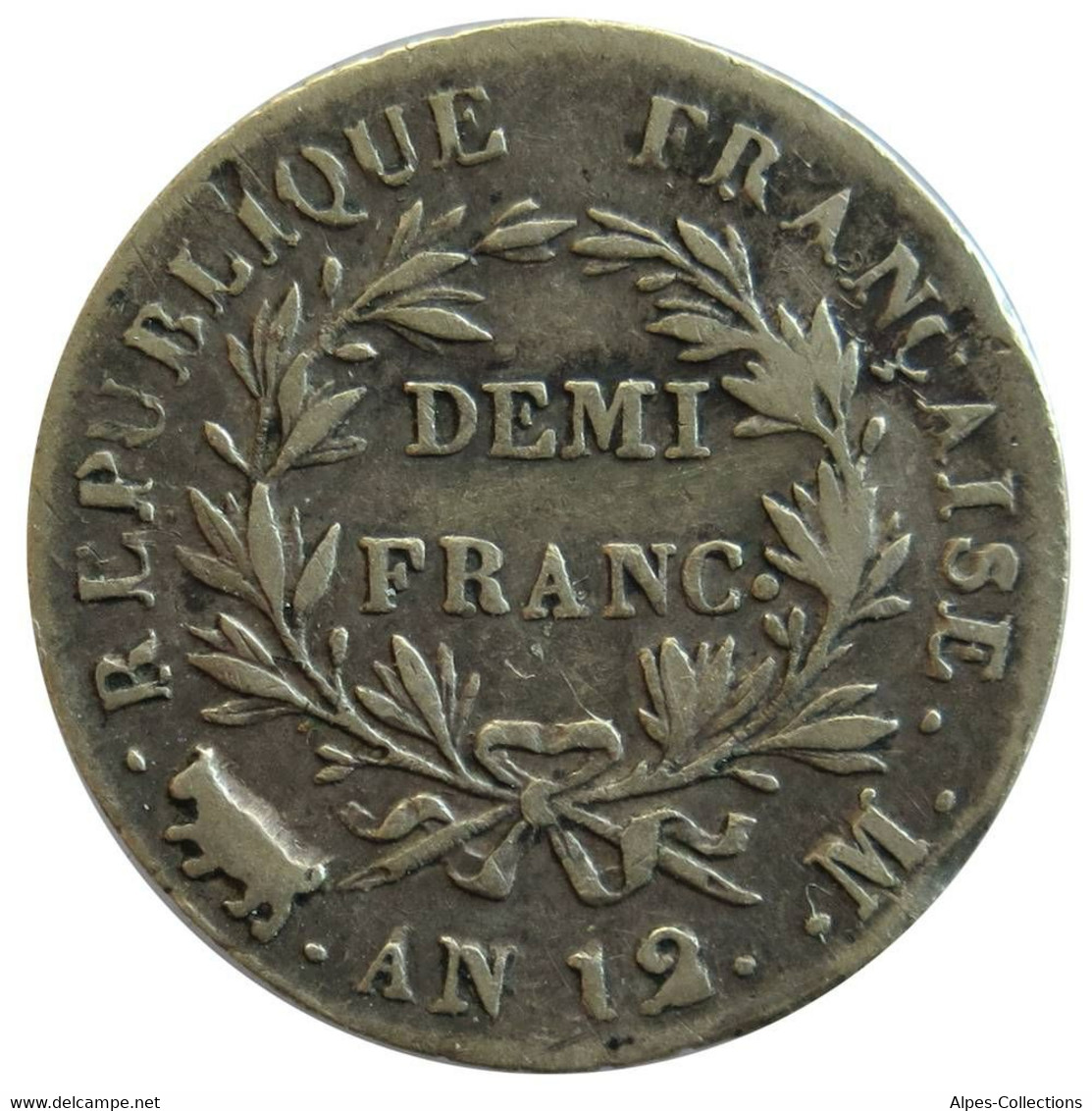 F17408.1 - FRANCE - Demi-franc Napoléon Empereur - AN 12 M - 1/2 Franc