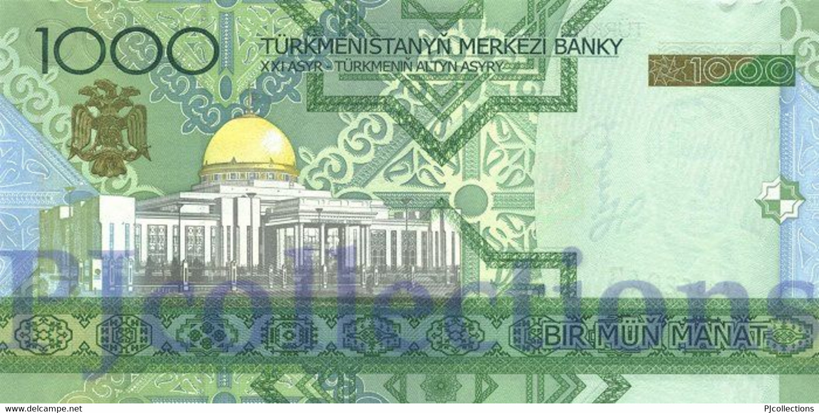 TURKMENISTAN 1000 MANAT 2005 PICK 20 UNC PREFIX "AA" - Turkménistan