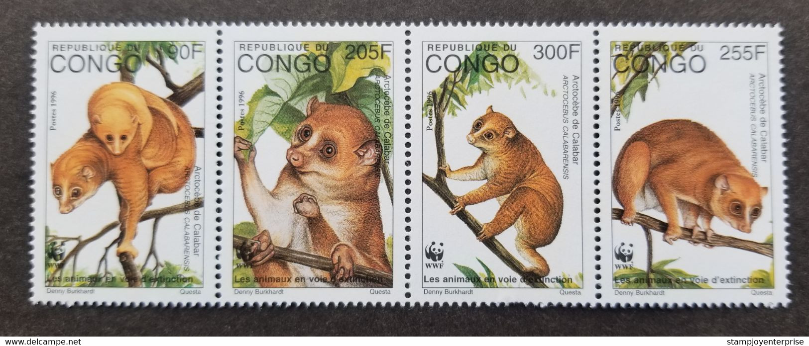 Congo WWF 1996 Fauna Monkey Endangered Wildlife (stamp) MNH *toning - Autres & Non Classés