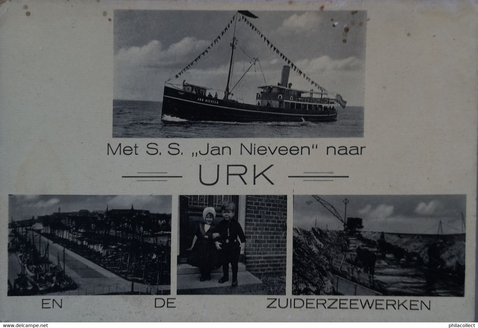 Urk // Met De S. S. Jan Nijeveen Naar Urk En De Zuiderzeewerken 19?? Vlekjes - Urk