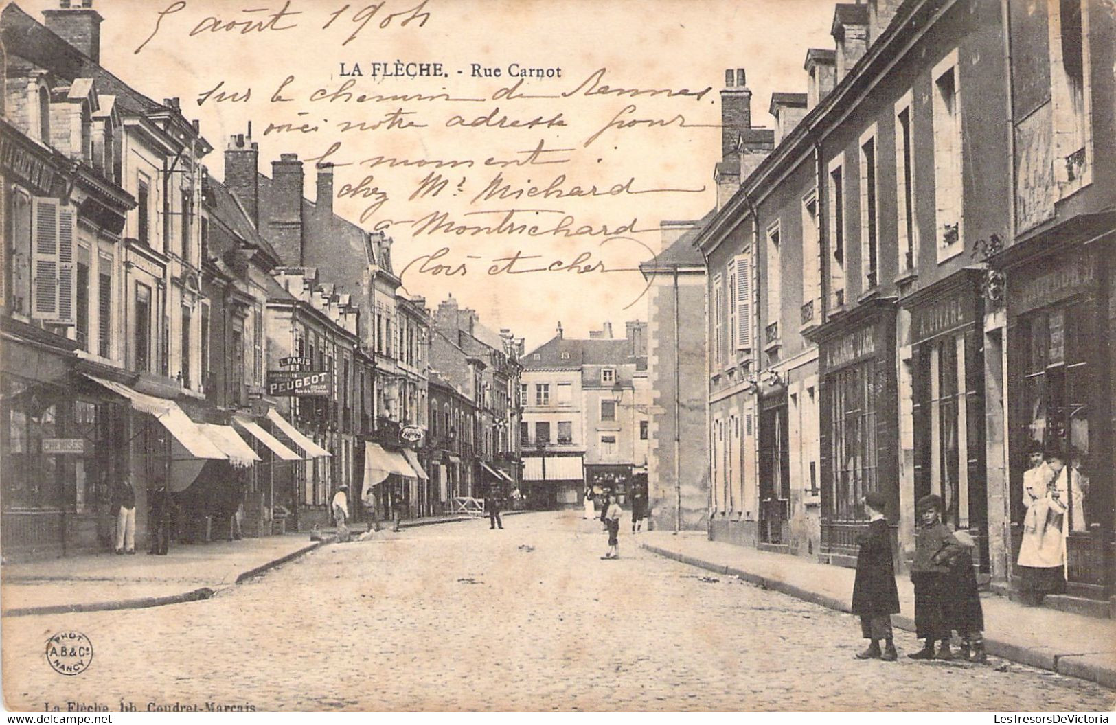 FRANCE - 72 - LE FLECHE - Rue Carnot - Carte Postale Ancienne - La Fleche