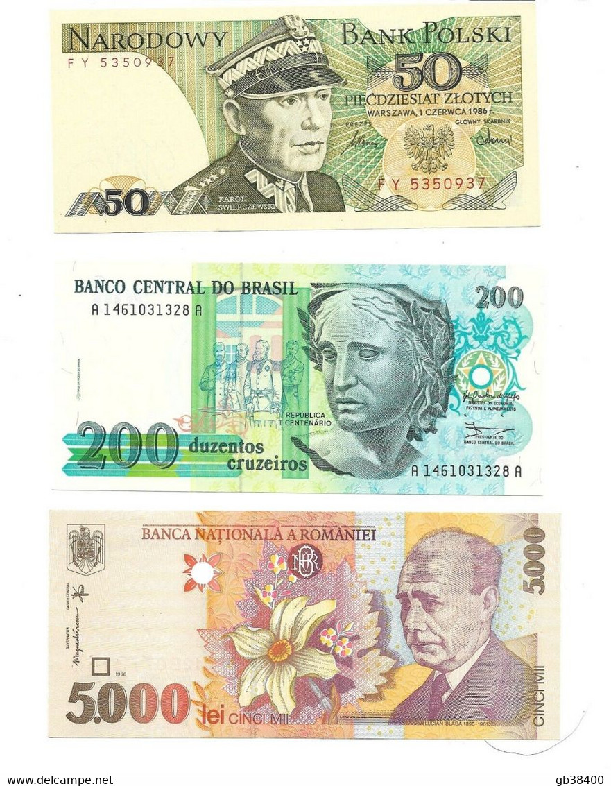 3  BILLETS NEUFS DU MONDE REF 2011 - Lots & Kiloware - Banknotes