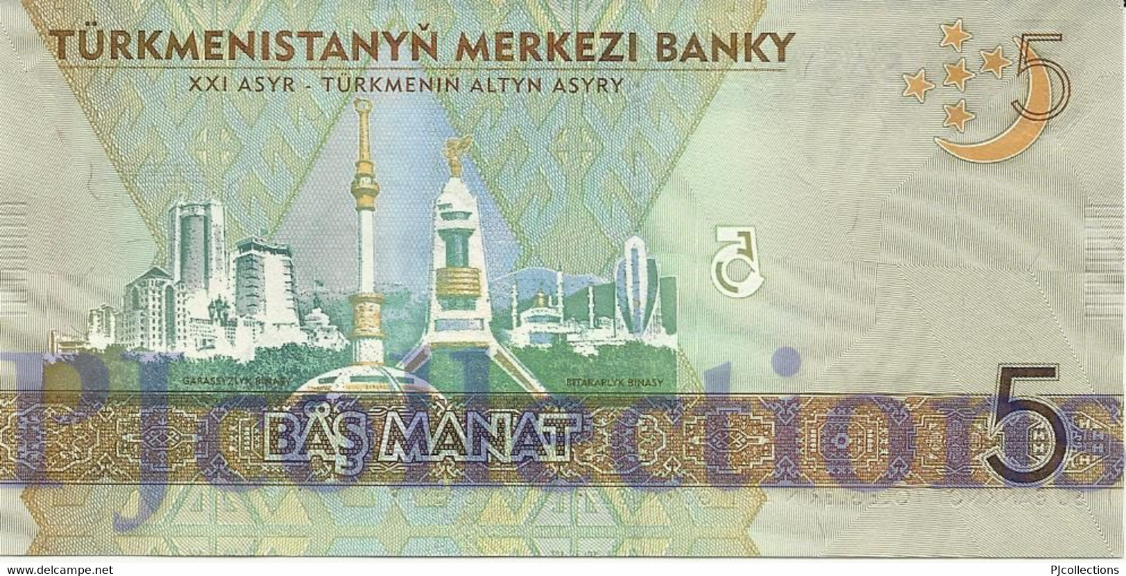 TURKMENISTAN 5 MANAT 2012 PICK 30 UNC - Turkmenistán