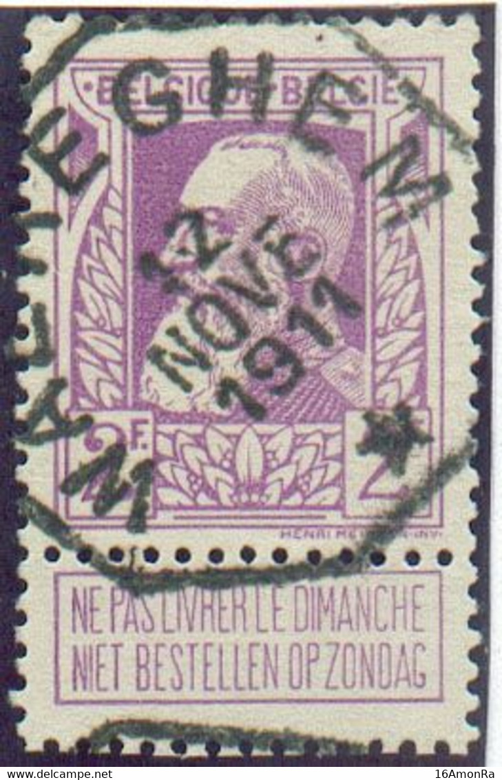 N°80 - 2 Francs Violet Obl. Télégraphique  De WAEREGHEM * - 20738 - 1905 Grosse Barbe