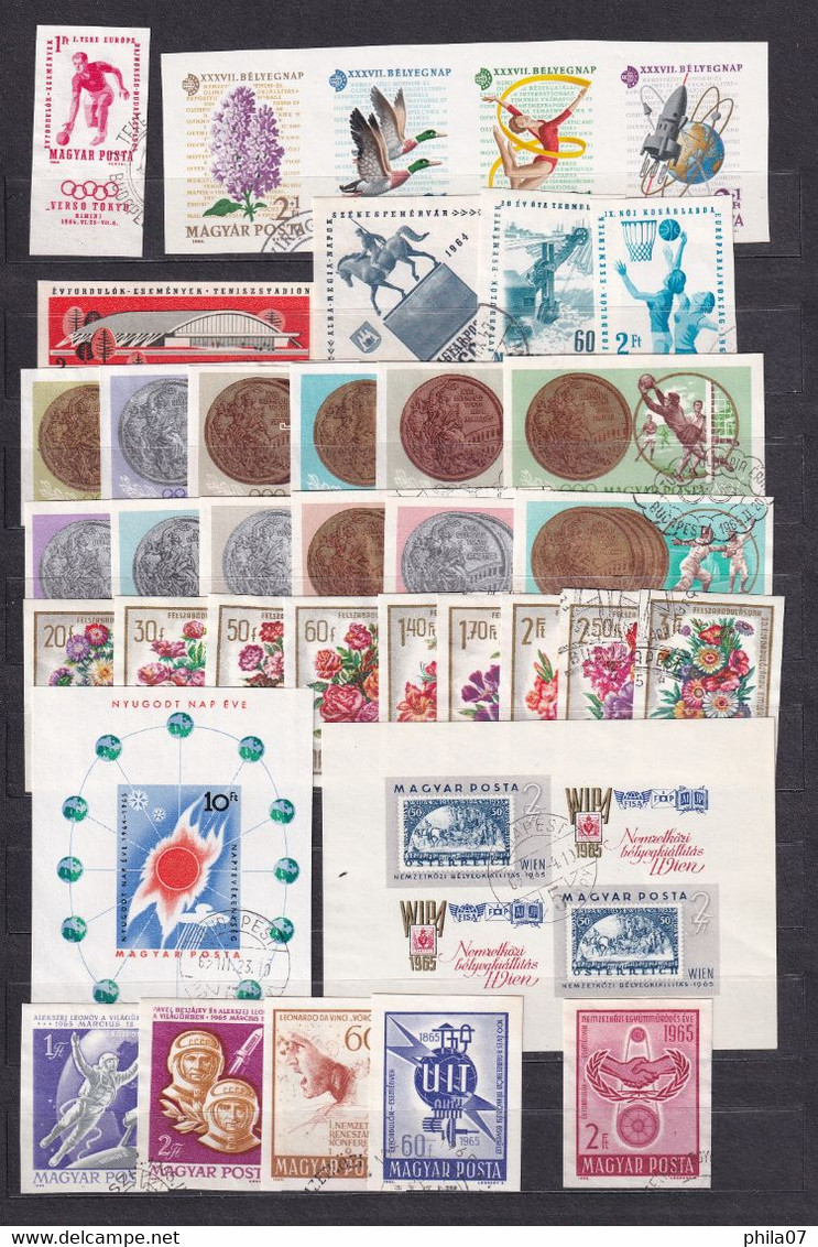 HUNGARY – big lot of imperforate canceled stamps. High catalogue value, good quality / 9 scans