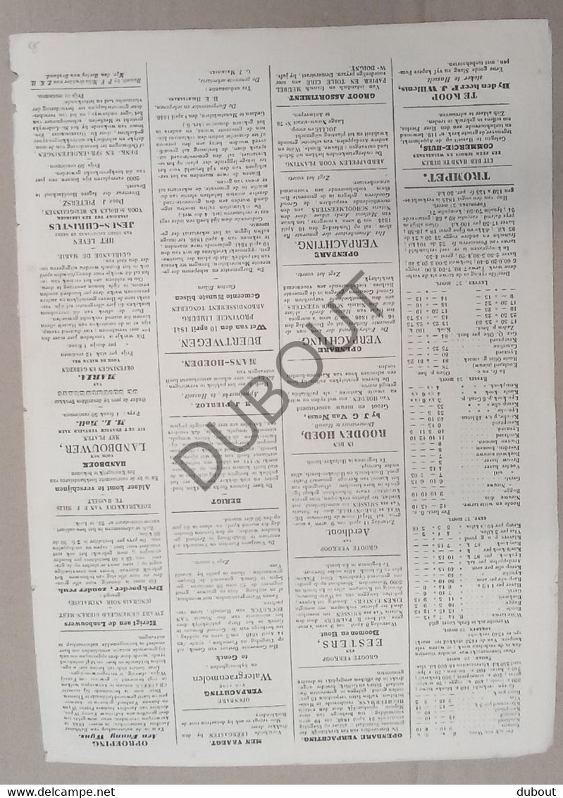 Hasselt - Krant/Journal - Het Belgisch Leeuwken -  4 April 1846, 1ste Jaar, Nr 1! (P334) - General Issues