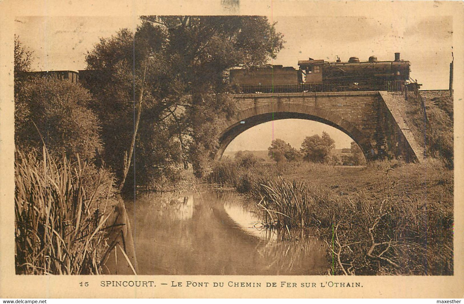 SPINCOURT Le Pont Du Chemin De Fer Sur L'Othain (sépia) - Spincourt