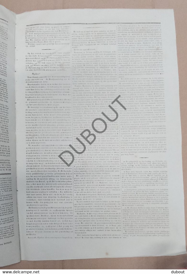 Aalst - Krant/Journal - Het Verbond Van Aelst -  22-11-1846, 1ste Jaar, Nr 1! (P333) - Allgemeine Literatur