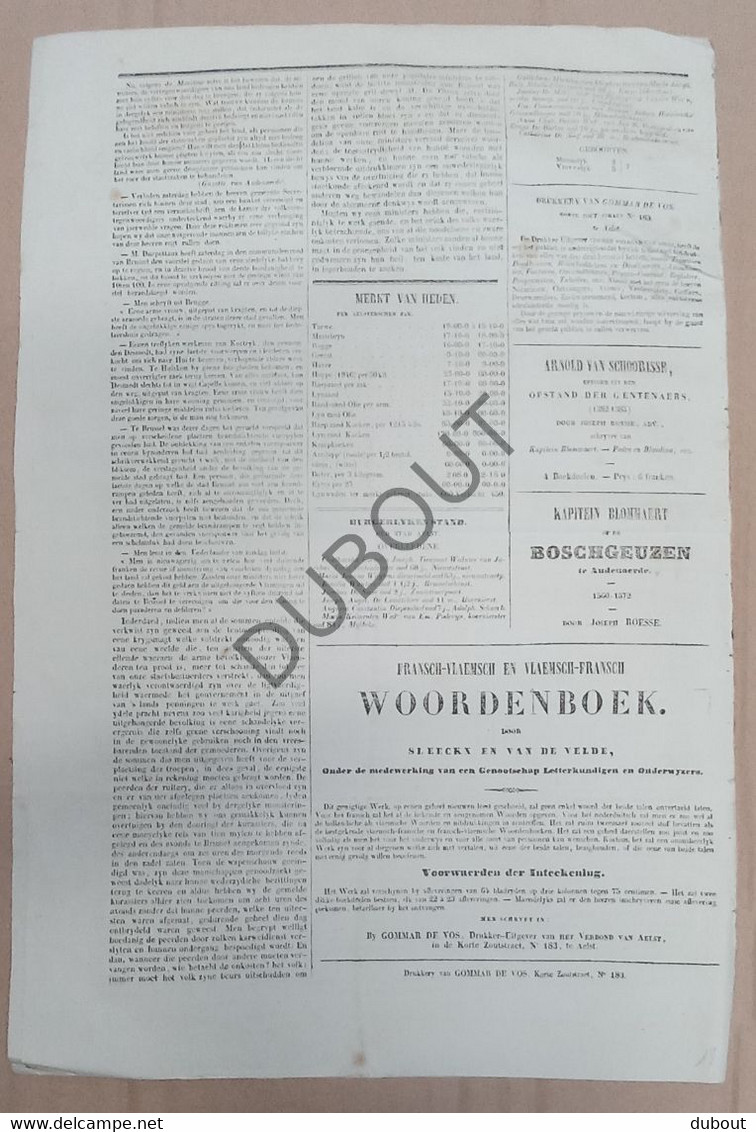 Aalst - Krant/Journal - Het Verbond Van Aelst -  22-11-1846, 1ste Jaar, Nr 1! (P333) - Informations Générales
