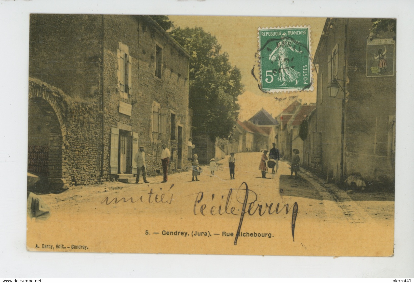 GENDREY - Rue Richebourg (belle Carte Toilée) - Gendrey