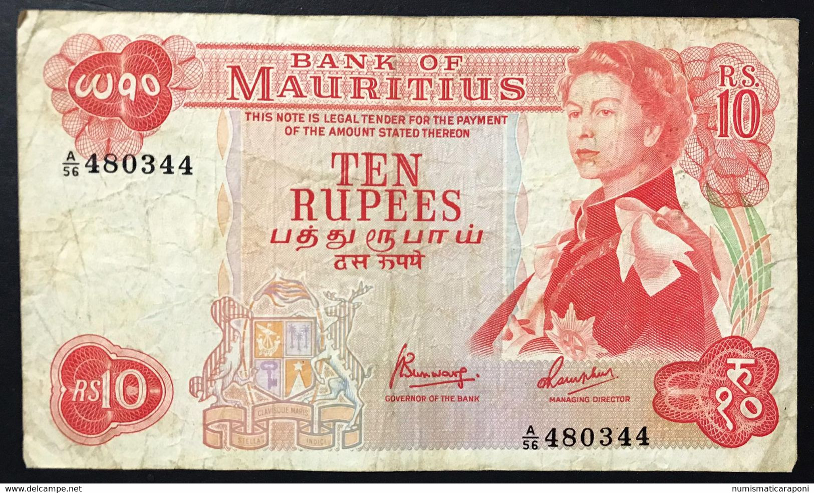 MAURICE  MAURITIUS 10 Rupie 1967 Pick#31c Mb+ Lotto.4378 - Mauritius