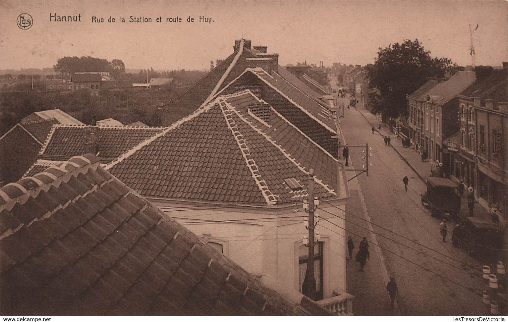 BELGIQUE - Hannut - Rue De La Station Et Route De Huy - Animé - Carte Postale Ancienne - Hannut