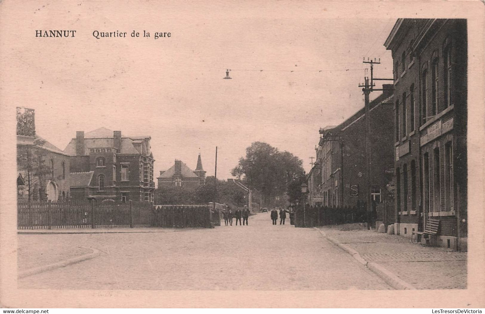 BELGIQUE - Hannut - Quartier De La Gare - Animé - Carte Postale Ancienne - Hannut