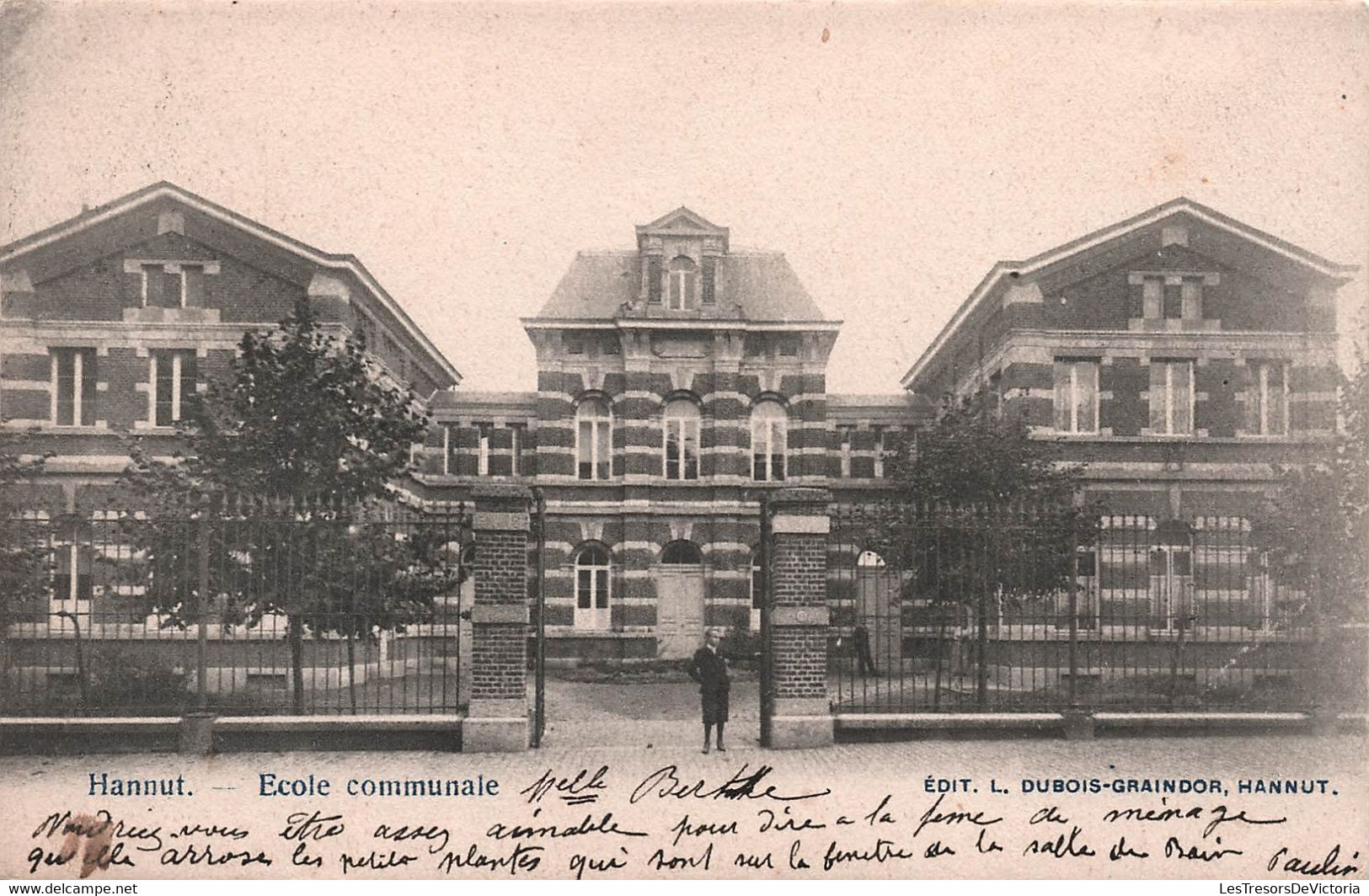 BELGIQUE - Hannut - Ecole Communale - Edit Dubois Graindor - Carte Postale Ancienne - Hannut